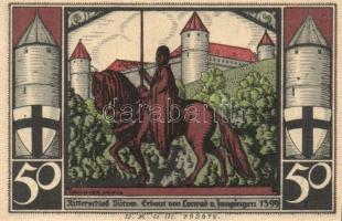 Német Birodalom / Weimari Köztársaság / Bütow DN 50Pf + 75Pf + 1M + 2M + 3M 5 klf db, teljes sor T:I