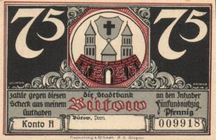 Német Birodalom / Weimari Köztársaság / Bütow DN 50Pf + 75Pf + 1M + 2M + 3M 5 klf db, teljes sor T:I