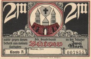 Német Birodalom / Weimari Köztársaság / Bütow DN 50Pf + 75Pf + 1M + 2M + 3M 5 klf db, teljes sor T:I