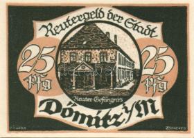 Német Birodalom / Weimari Köztársaság / Dömitz DN 10Pf + 25Pf + 50Pf 3 klf db, teljes sor T:I