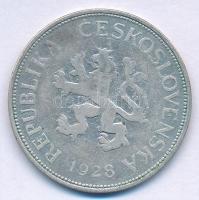 Csehszlovákia 1928. 5K Ag T:VF,F
Czechoslovakia 1928. 5 Korun Ag C:VF,F 
Krause KM#11