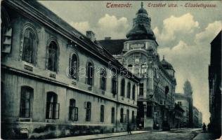 1919 Temesvár, Timisoara; Erzsébet utca, Klein Dénes üzlete. Gerő Manó kiadása / Elisabethgasse / street, shop (Rb)