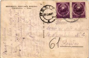 ~1951 Temesvár, Timisoara; Piata / piac / market (lyuk / pinhole)