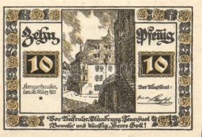 Német Birodalom / Weimari Köztársaság / Saugerhausen 1921. 5Pf + 10Pf + 25Pf + 50Pf 4 klf db, teljes...