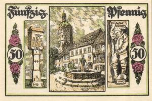 Német Birodalom / Weimari Köztársaság / Saugerhausen 1921. 5Pf + 10Pf + 25Pf + 50Pf 4 klf db, teljes...