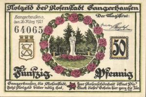 Német Birodalom / Weimari Köztársaság / Saugerhausen 1921. 5Pf + 10Pf + 25Pf + 50Pf 4 klf db, teljes...