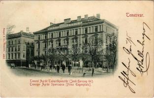 1898 (Vorläufer) Temesvár, Timisoara; Temesi Agrár Takarékpénztár (Jenő herceg tér) / savings bank (fl)