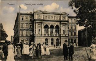 1911 Temesvár, Timisoara; Ferenc József színház. Montázs urakkal és hölgyekkel / theatre. Montage with ladies and gentlemen