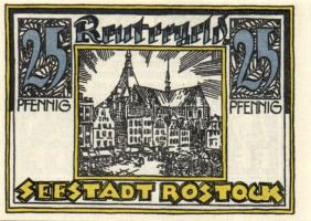 Német Birodalom / Weimari Köztársaság / Rostock 1922. 10Pf + 25Pf + 50Pf 3 klf db, teljes sor T:I