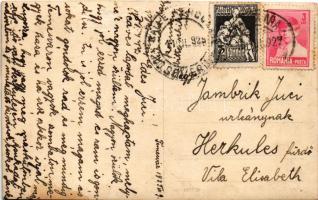 1929 Temesvár, Timisoara; Bulev. Reg. Ferdinand / utca, villamos, Grosz & Weisz és Viliam Weisz ...