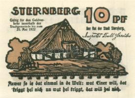 Német Birodalom / Weimari Köztársaság / Sternberg 1922. 10Pf + 25Pf + 50Pf 3 klf db, teljes sor T:I