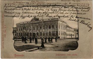 1901 Temesvár, Timisoara; Józsefváros, elemi iskola. Polatsek-féle kiadása / Iosefin, school. Art Nouveau (EK)