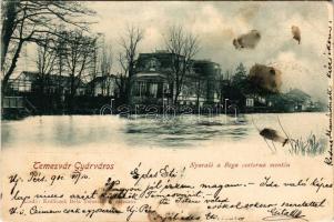 1901 Temesvár, Timisoara; Nyaraló a Bega csatorna mentén. Králicsek Béla kiadása / villa on the riverside (fl)