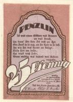 Német Birodalom / Weimari Köztársaság / Penzlin 1922. 10Pf + 25Pf + 50Pf 3 klf db, teljes sor T:I