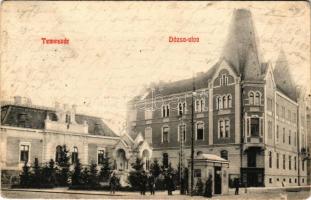 1908 Temesvár, Timisoara; Dózsa utca és kápolna / street and chapel (EK)