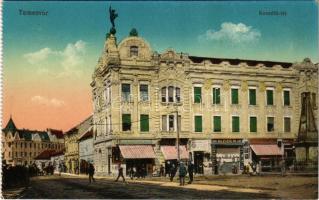 Temesvár, Timisoara; Kossuth tér, Nenadovits, Bleier M. és Schild Károly üzlete / square, shops (ragasztónyomok / gluemarks)