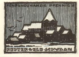 Német Birodalom / Weimari Köztársaság / Schwaan 1922. 10Pf + 25Pf + 50Pf 3 klf db, teljes sor T:I