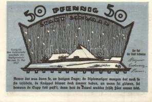 Német Birodalom / Weimari Köztársaság / Schwaan 1922. 10Pf + 25Pf + 50Pf 3 klf db, teljes sor T:I
