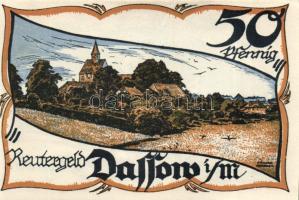 Német Birodalom / Weimari Köztársaság / Dassow 1922. 10Pf + 25Pf + 50Pf 3 klf db, teljes sor T:I