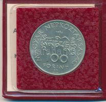 1984. 100Ft alpakka "Kőrösi Csoma Sándor" eredeti műbőr tokban, tanúsítvánnyal T:BU 
Adam...