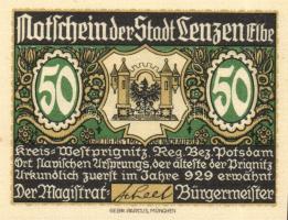 Német Birodalom / Weimari Köztársaság / Lenzen DN 50Pf (3x) + 75Pf (3x) 6 klf db, teljes sor T:I