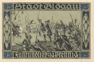 Német Birodalom / Weimari Köztársaság / Glogau 1920. 10Pf + 25Pf + 50Pf + 75Pf + 1M 5 klf db, teljes...