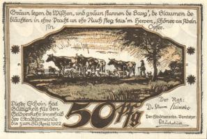 Német Birodalom / Weimari Köztársaság / Hagenow 1922. 10Pf + 25Pf + 50Pf 3 klf db, teljes sor T:I