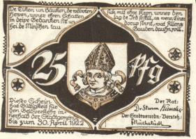 Német Birodalom / Weimari Köztársaság / Hagenow 1922. 10Pf + 25Pf + 50Pf 3 klf db, teljes sor T:I