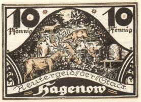 Német Birodalom / Weimari Köztársaság / Hagenow 1922. 10Pf + 25Pf + 50Pf 3 klf db, teljes sor T:I