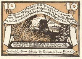 Német Birodalom / Weimari Köztársaság / Hagenow 1922. 10Pf + 25Pf + 50Pf 3 klf db, teljes sor T:I