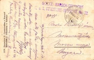 1916 Sniatyn, Snyatyn; general view + "5/XXI. MARSCH-COMPAGNIE K.u.K. INFANTERIE-REGIMENT No. 3...