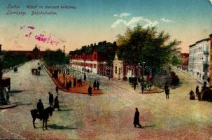 Lviv, Lwów, Lemberg; Bahnhofsallee / Wjazd na dworzce kolejowy / street view, railway station (EB)