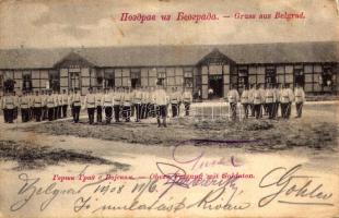 1908 Beograd, Belgrade; Obere Festung mit Soldaten / fortress with soldiers (EB)