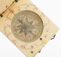 Antik csont iránytű, 6x5 cm