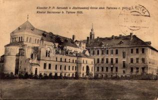 1915 Tarnów, Klasztor P. P. Sercanek w Zbylitowskiej Górze obok Tarnowa r. 1915 / Kloster Sacrecoeur / WWI destructions, monastery ruins + "K.u.K. Spitalszug Nr. 32. Militärpflege" (fl)