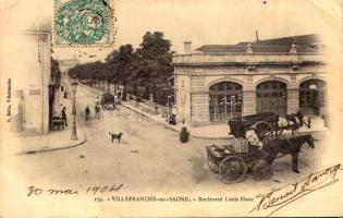 1904 Villefranche-sur-Saone, Boulevard Louis Blanc / street view (tear)