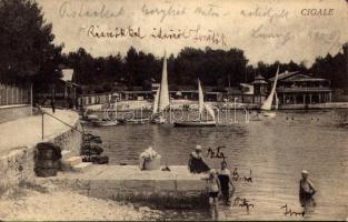 1926 Mali Losinj, Lussinpiccolo; Cigale / beach, bathers (EK)