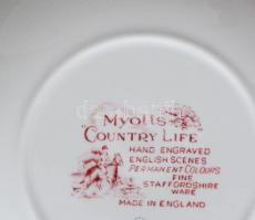 Myotts Country Life 6 darab leveses tányér. Jelzett, hibátlan, d: 22,5 cm