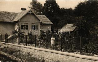 1927 Stájerlak, Steierlak, Stájerlakanina, Steierdorf, Anina; Göllner néni nyaralója a kutyákkal / villa. photo (fl)