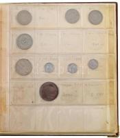 100db-os magyar és külföldi érmetétel használt, de jó állapotú berakóban, közte Német Harmadik Birod...