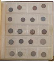 100db-os magyar és külföldi érmetétel használt, de jó állapotú berakóban, közte Német Harmadik Birod...