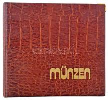 100db-os magyar és külföldi érmetétel használt, de jó állapotú berakóban, közte Német Harmadik Birod...