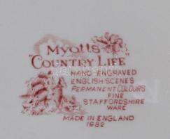 Myotts Country Life 6 darab süteményes tányér. Jelzett, kis kopással, d: 19,5 cm