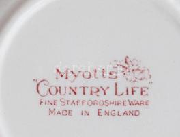 Myotts Country Life 6 darab desszertes tányér. Jelzett, kis kopással, d: 13,5 cm