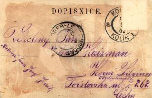 1902 Kolín, general view. Art Nouveau, floral (cut)