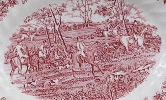 Myotts Country Life pecsenyés tál + 2 darab köretes tál + szószos tál, jelzett, kis kopással