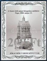 2000 A Szent Jobb pápai látogatása feketenyomat emlékív aranyszínű keret díszítéssel