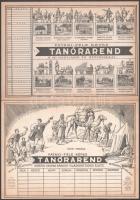 cca 1930-1940 Pataki-féle képes tanórarend, 11 db