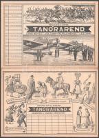 cca 1930-1940 Pataki-féle képes tanórarend, 11 db