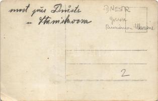 Első világháborús lerombolt híd a Dnyeszter folyón Stanislawów közelében / WWI military, destroyed b...